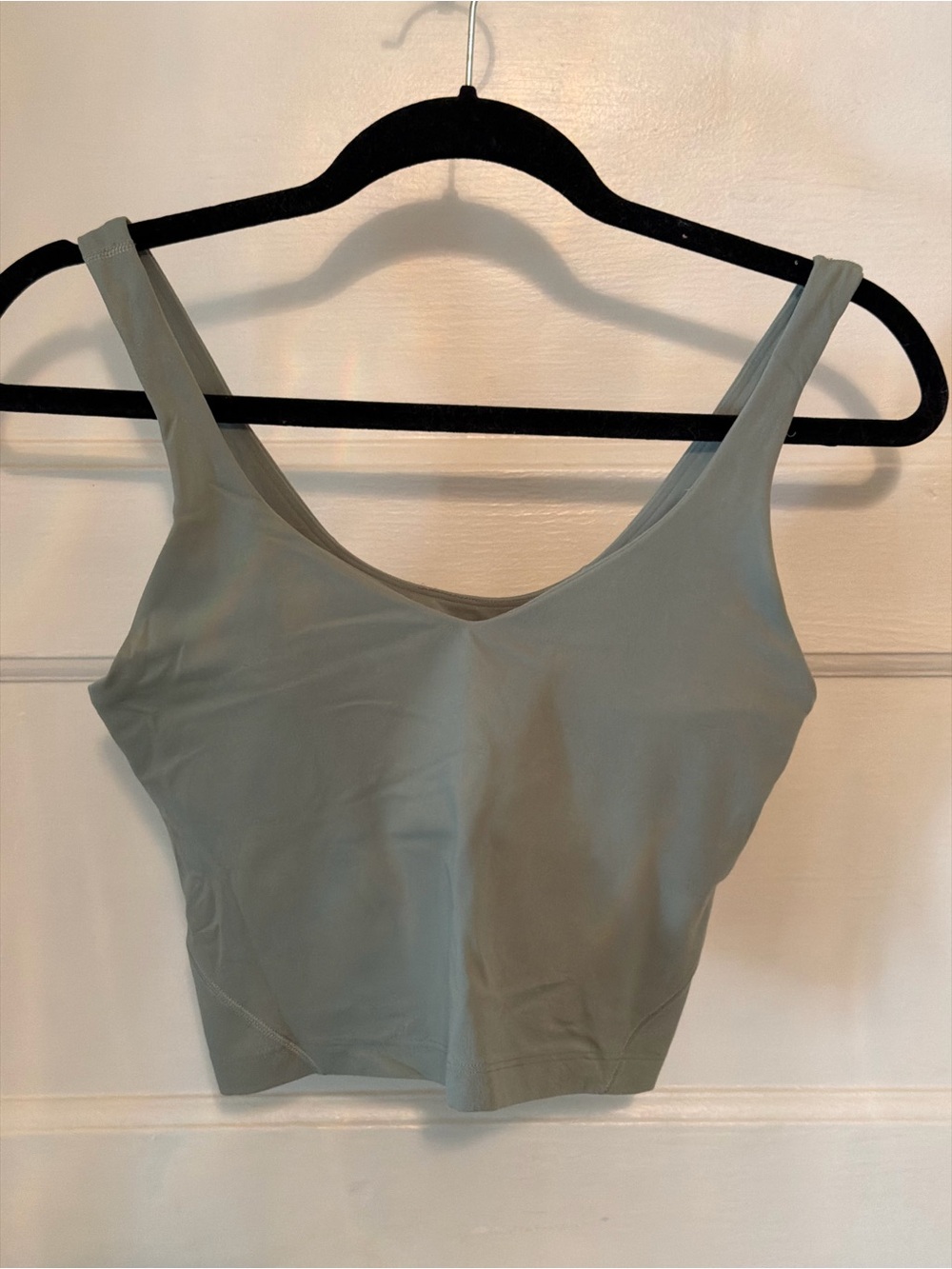 lululemon athletica V-Neck Seamless Crop Bralette in Sage